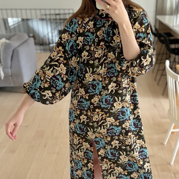 Rhode Fay Midi Dress Maxi Floral Slit High Neck Size M Resortwear Wedding Guest - Picture 13 of 13